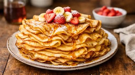 Une pile de crêpes dorées et appétissantes