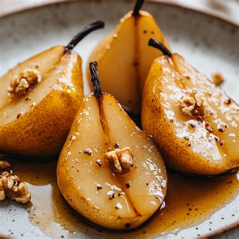 Poires pochées dans du sirop
