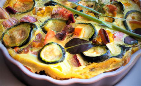 Image d'accompagnement coloré avec clafoutis de légumes et salade