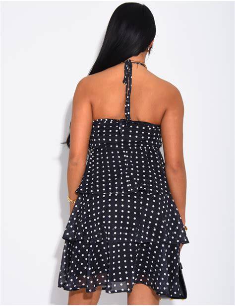 Robe imprimée pois et détails volants en images