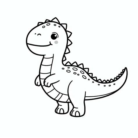 Dessin d'un dinosaure amical