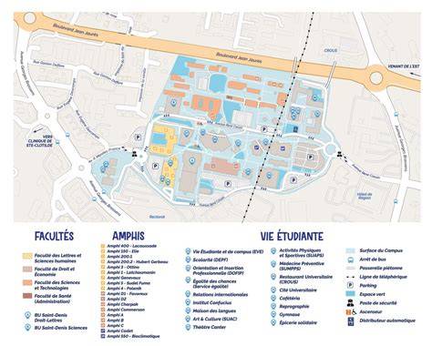 Carte des lieux du campus et parcours menant au Café, étape clé de l’épisode