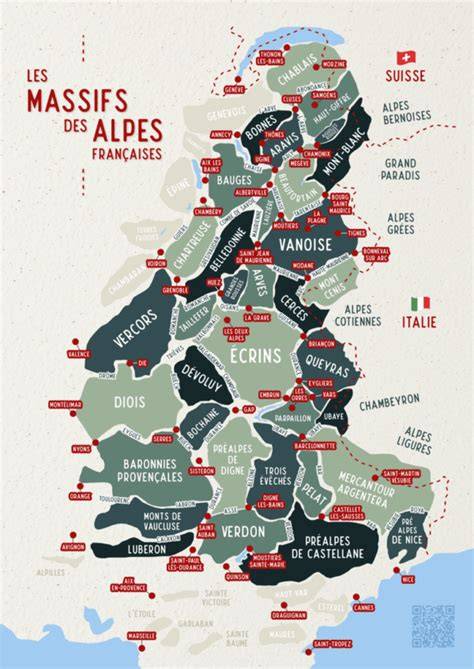 Carte des massifs et territoires mentionnés (Calanques, Alpilles, Luberon, Ventoux, Durance, Mercantour)