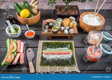 Ingrédients frais pour sushi