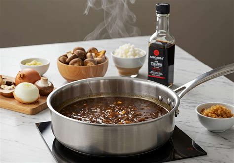 Ingrédients clés pour un jus végétal : tamari, champignons séchés, levure maltée