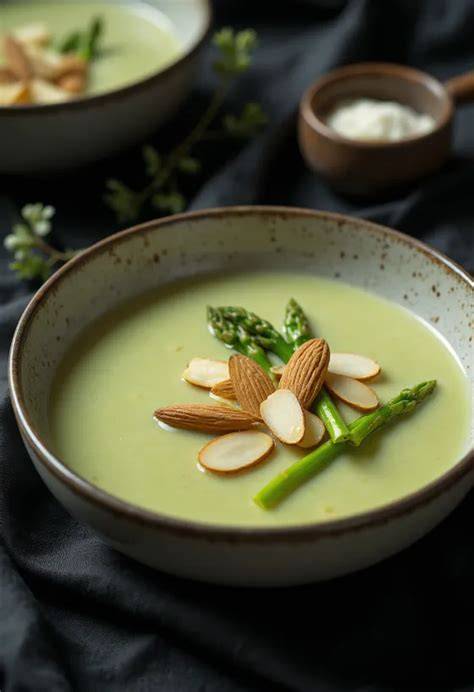 veloute asperges amandes illustration