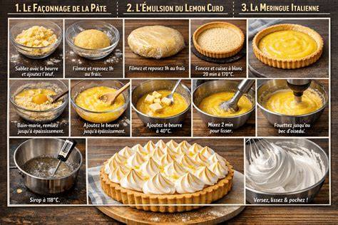Illustration de tarte fruitée et montage étape par étape