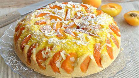 gâteau abricots crème pâtissière illustration
