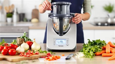 Robot culinaire Thermomix avec un bol rempli de fruits