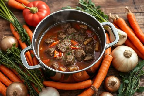 Un ragoût de porc mijotant dans une cocotte