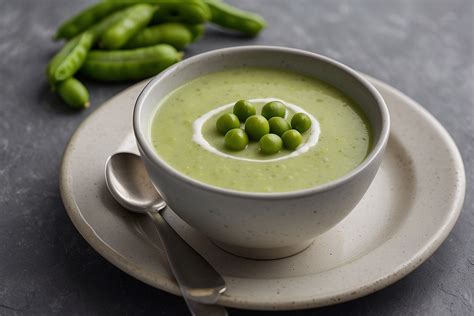 Crème lisse de petits pois prête à être montée