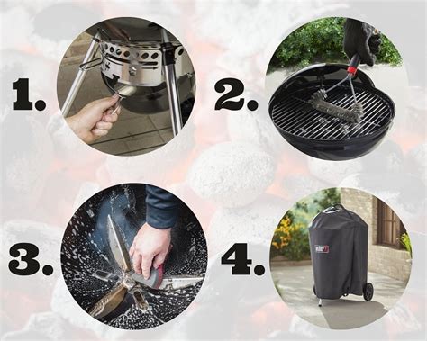 Diagramme des étapes de nettoyage d'un barbecue Napoléon