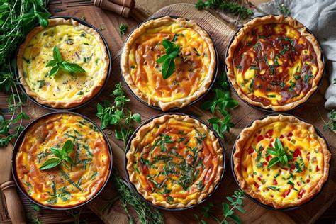 carte des garnitures et variantes de quiches