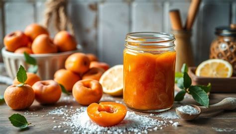 Bocal de confiture d'abricots maison