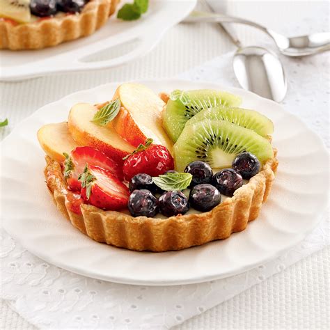 tartelettes fruits en bandes présentation