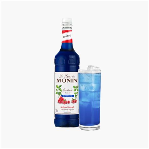 Bouteille de sirop bleu