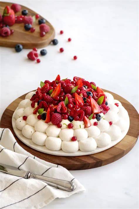 pavlova fruits rouges diagramme cercle 20 cm