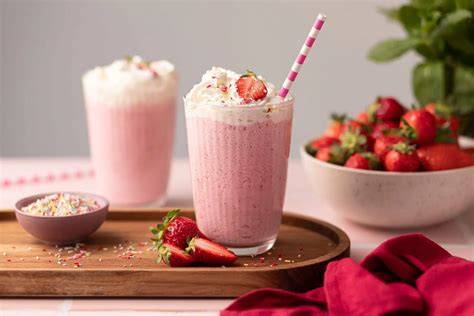 Milkshake fraise vanille infographie