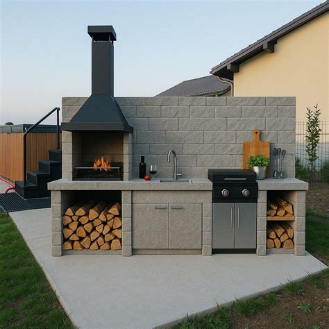 Barbecue électrique moderne sur une terrasse