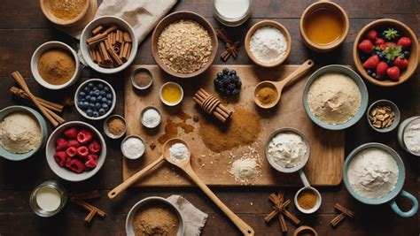 fruits et ingrédients de pâtisserie sains