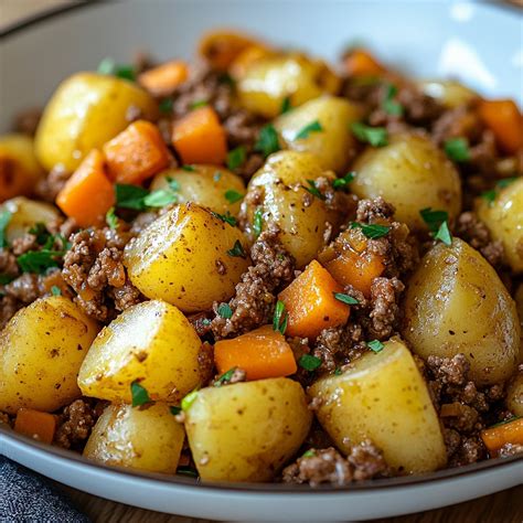 Pommes de terre et carottes coupées en dés