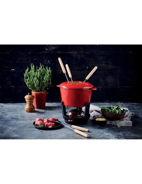 Appareil à fondue Staub en fonte rouge