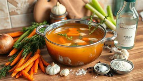 bouillon et légumes prêt à mijoter