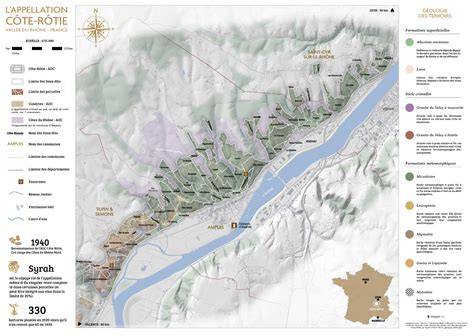 Carte des terroirs et parcelles de Côte-Rôtie