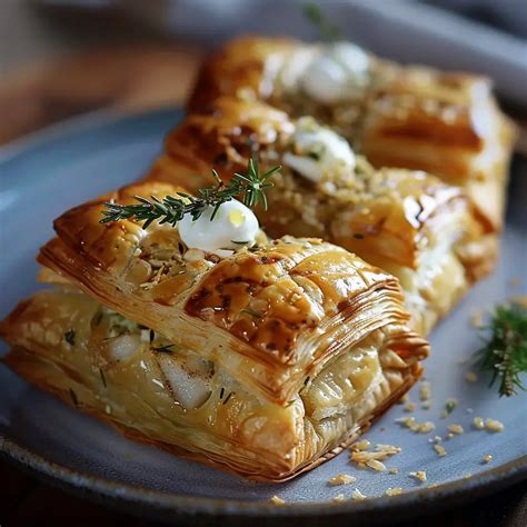 Pâte feuilletée dorée avec une garniture de poisson à l'intérieur
