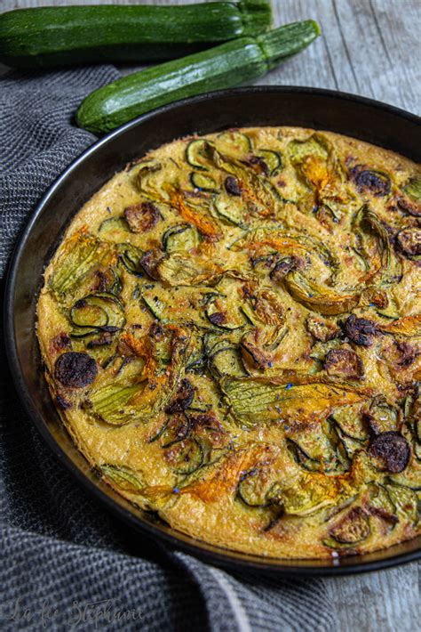 Farinata aux courgettes et fleurs de courgettes