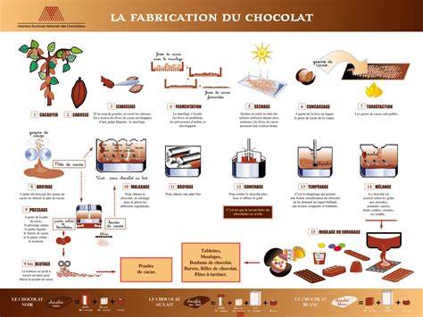 schéma procédé fabrication praline et chocolat