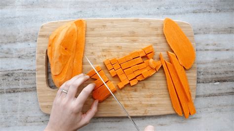 couper des patates douces