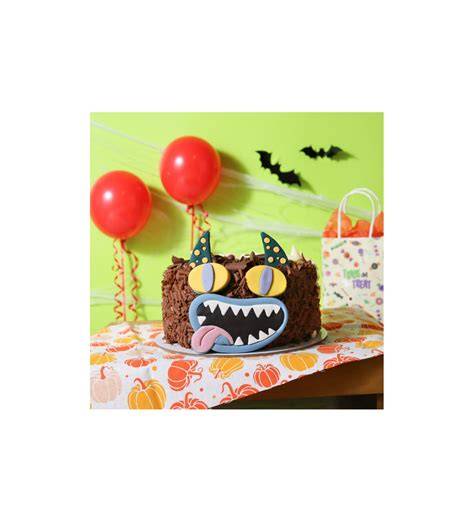 image gâteau monstre bleu décoration pâte à sucre
