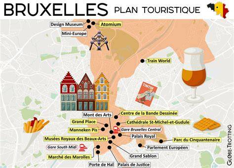 Carte des chocolateries célèbres à Bruxelles et Grand Place