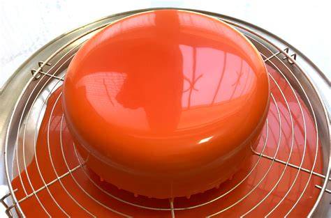 glaçage miroir entremet abricots illustration