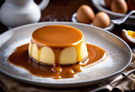 caramel et crème renversée illustration