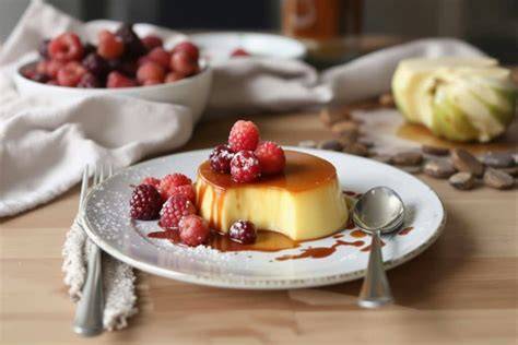 image de flan sans sucre avec fruits