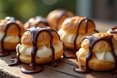 Cadre visuel pâte à choux et garniture