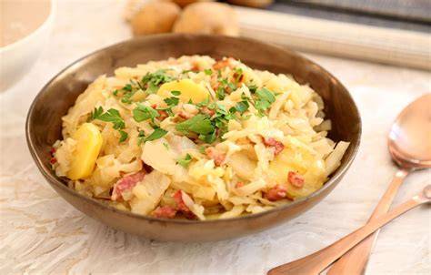 Assiette de chou blanc au lardon