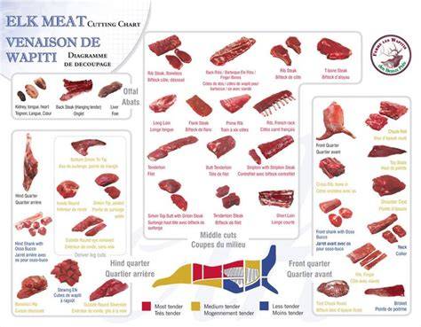 Carte des ingrédients et choix des coupes de viande utilisées