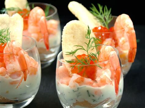 Verrines de fruits de mer variées
