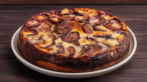 Compotée de prunes sur un gâteau