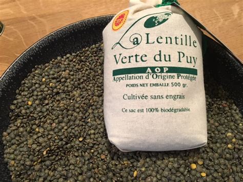 Carte des lentilles vertes du Puy AOP et leurs régions de production