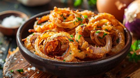 Oignons frits dorés et croustillants