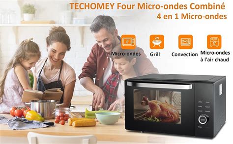 Schéma illustrant les différentes fonctions d'un micro-ondes combiné