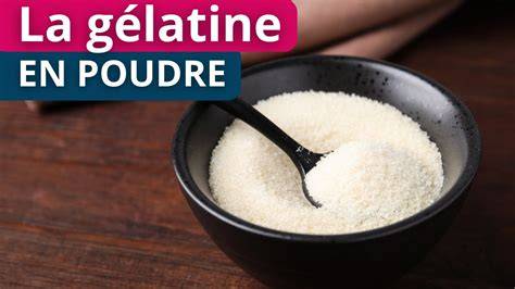 gélatine en poudre et eau d’hydratation