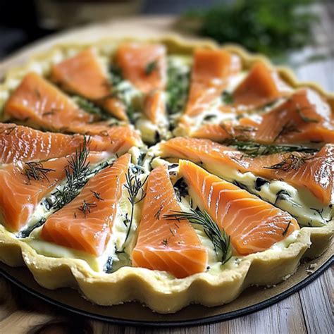 Ingrédients pour une tarte au pesto et saumon fumé