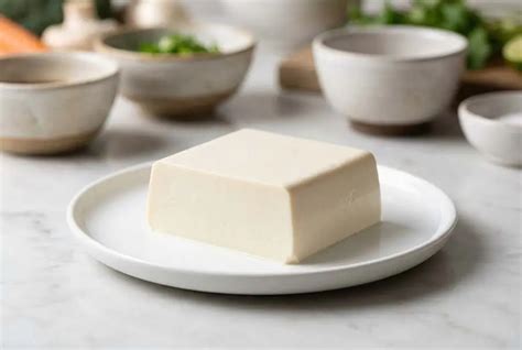 Bloc de tofu soyeux et une plaquette de margarine végétale