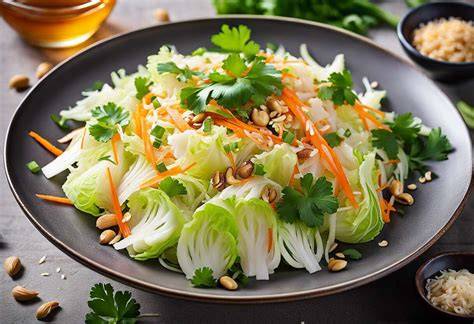 plat chou chinois méditerranéen salade