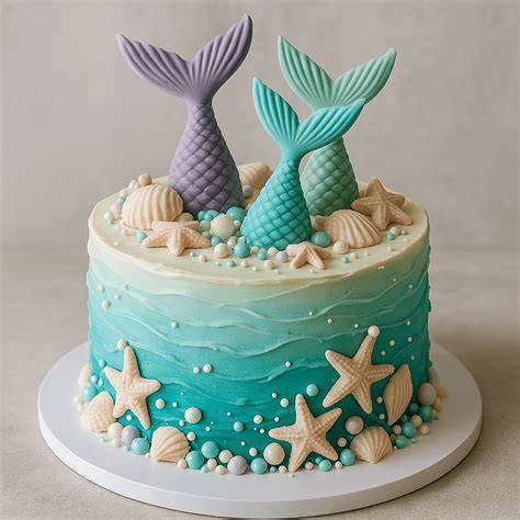 illustration gateau sirene layers etapes